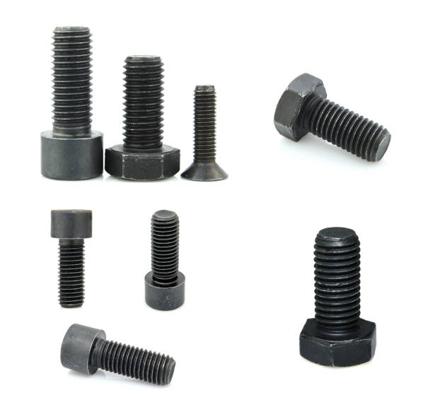istock Industrial bolts isolated on white background 1080797352
