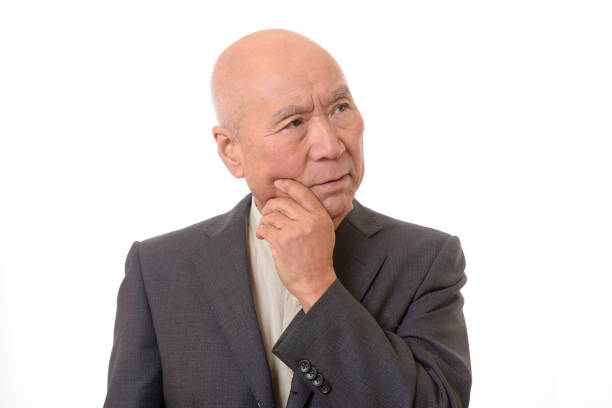 Senior businessman of thought face