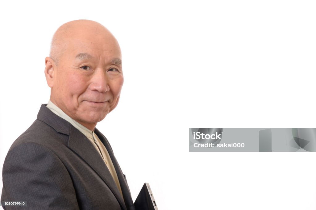 Tablet and businessman Senior Active Seniors Stock Photo