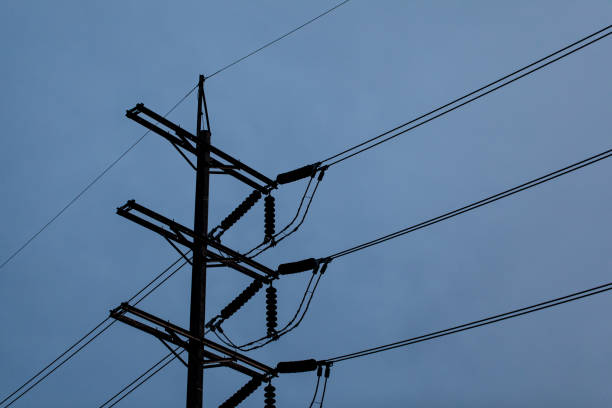 istock Electric pole with Porcelain Insulator 1080808798