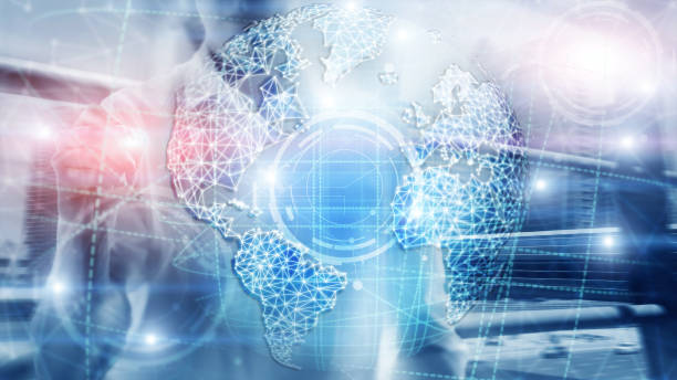 istock 3D earth hologram, Globe, WWW, Global Business and Telecommunication. 1080814508