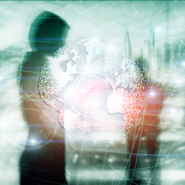 istock 3D earth hologram, Globe, WWW, Global Business and Telecommunication. 1080814744