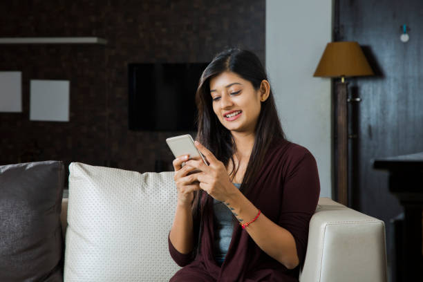 istock Woman doing chatting at home - Stock image 1080833808