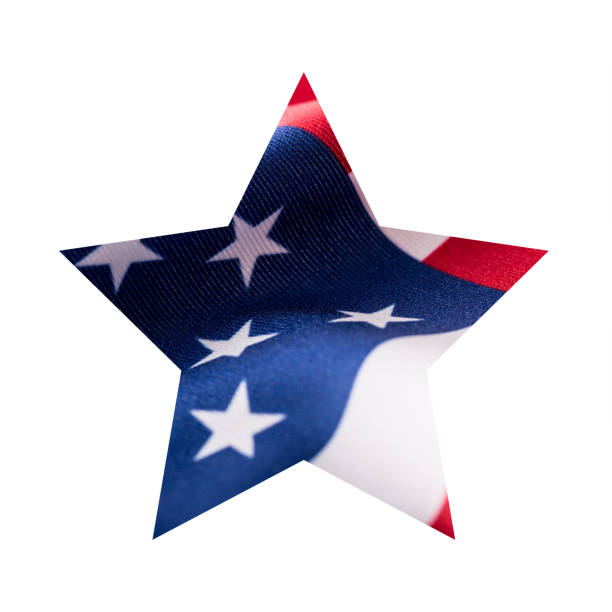 istock American flag in star shape isolated on white background. 1080838686