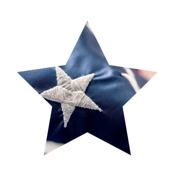 istock American flag in star shape isolated on white background. 1080838720