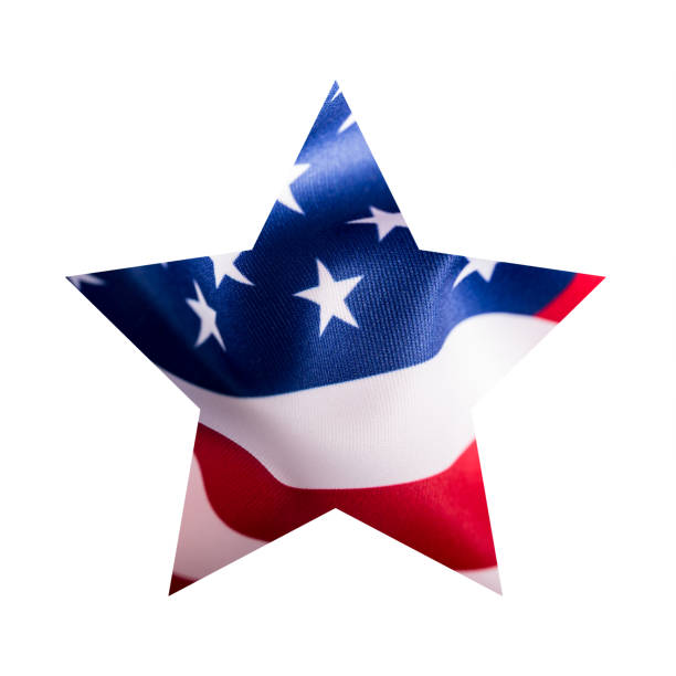 istock American flag in star shape isolated on white background. 1080838722