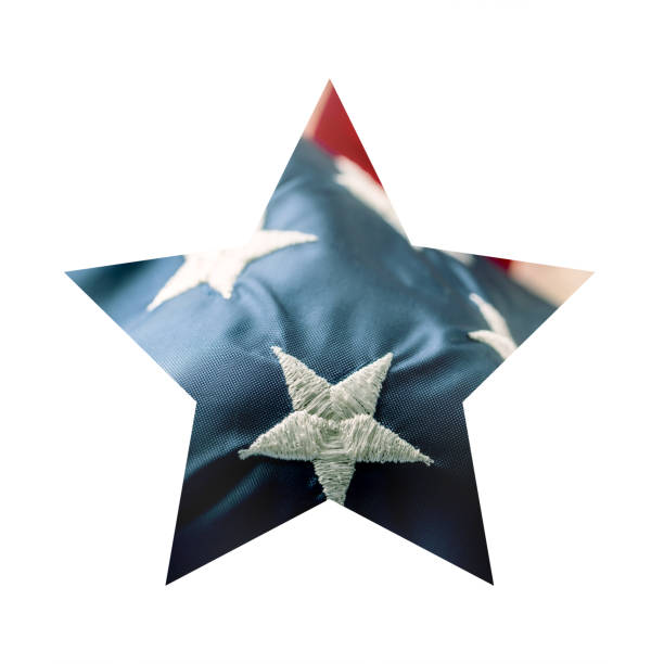 istock American flag in star shape isolated on white background. 1080838728
