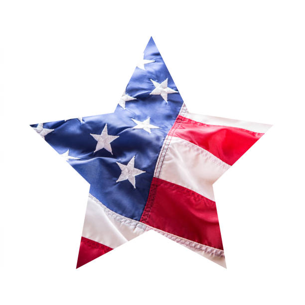 istock American flag in star shape isolated on white background. 1080838738
