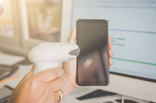 istock Concept of shopping and human hands are holding smartphone with barcode reader. 1080838770