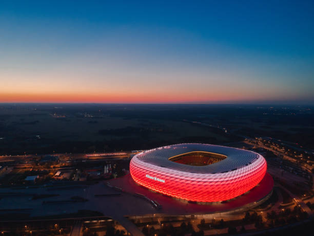 Allianz Arena Munich / Germany - October 2018: Allianz Arena, home stadium of Bayern Munich football team allianz arena stock pictures, royalty-free photos & images