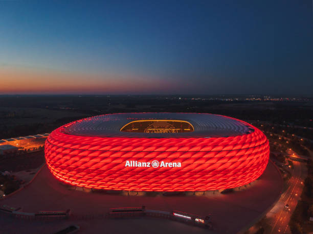 Allianz Arena Munich / Germany - October 2018: Allianz Arena, home stadium of Bayern Munich football team allianz arena stock pictures, royalty-free photos & images