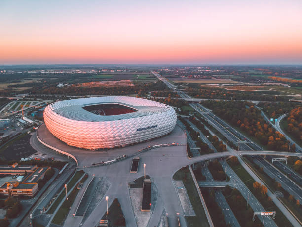 Allianz Arena Munich / Germany - October 2018: Allianz Arena, home stadium of Bayern Munich football team allianz arena stock pictures, royalty-free photos & images