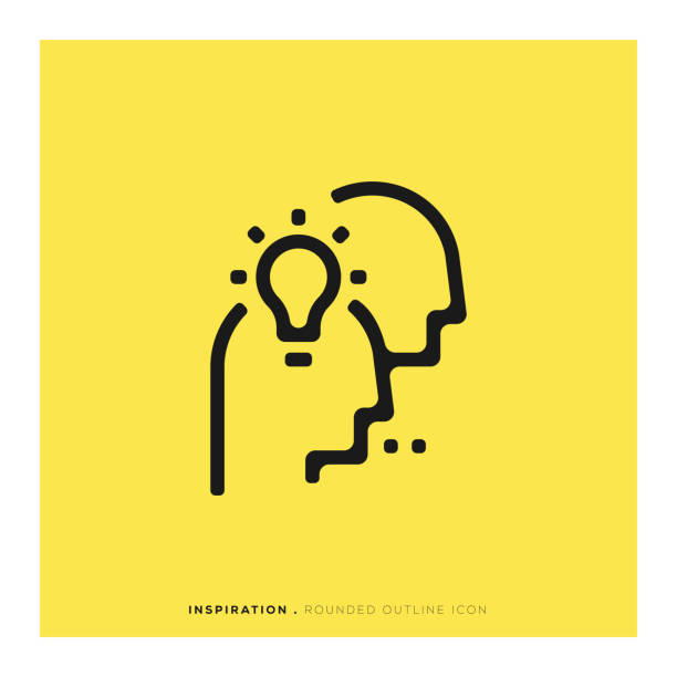 ilustrações de stock, clip art, desenhos animados e ícones de inspiration rounded line icon - light bulb business wisdom abstract