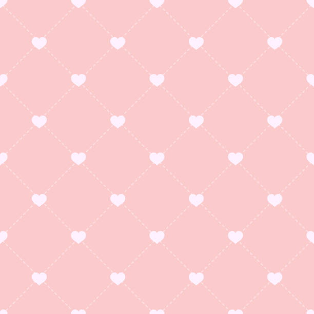 nahtlose muster mit herzen und gepunkteten streifen. valentinstag hintergrund. rosa hintergrund mit herz. vektor-illustration. - cute girl stock-grafiken, -clipart, -cartoons und -symbole