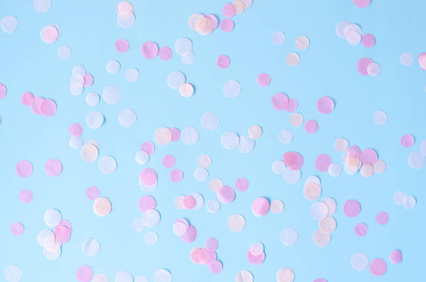 istock Background with round confetti on a blue background. 1080862514
