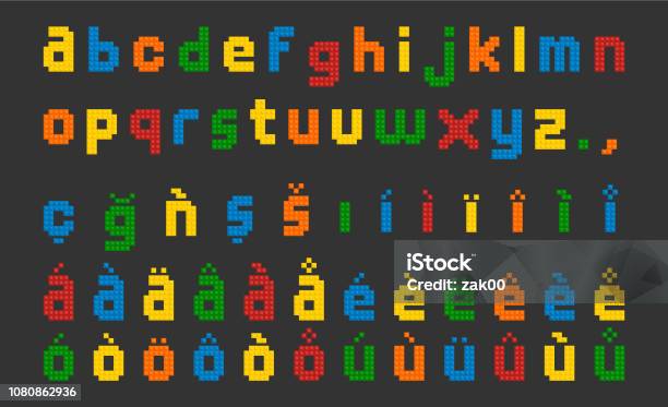 Vector Plastic Toy Alphabet Stock Illustration - Download Image Now - Typescript, Pixelated, Alphabet