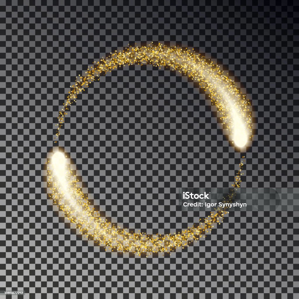 Sparkle Rounded Gold Sparkle Circle Vector Glittering Star Dust Lights Effect Twinkle ...