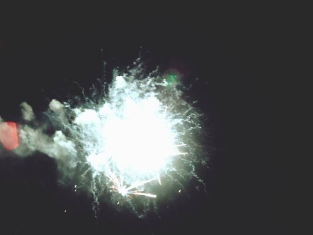 istock abstract, fireworks, blurred image. Christmas background. Light with glowing sparks, merry christmas greeting card 1080879724