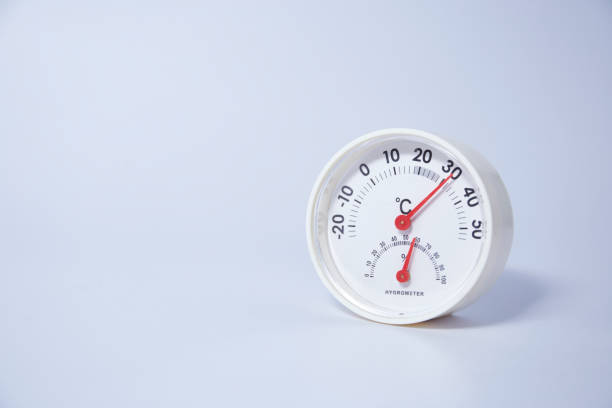 Hygrometer on white background Analog hygrometer on white background hygrometer photos stock pictures, royalty-free photos & images