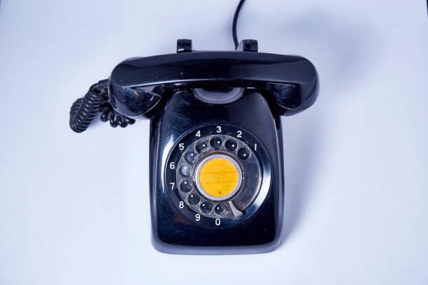 istock Black telephone on white background 1080886766