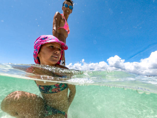 istock Mother and Daughter Enjoying Exploring the Sea 1080888052