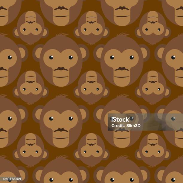 Second Texture Monkey Seamless Texture With Monkey Heads Stock Illustration - Download Image ...