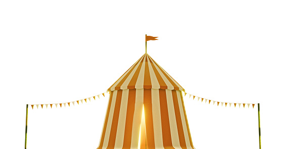 circus tent isolated on white background 3d illustration