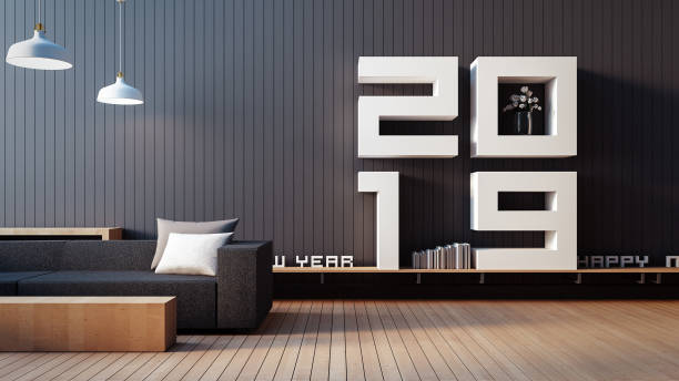 istock 2019 Happy new year Living room interior / 3D render interior 1080894334