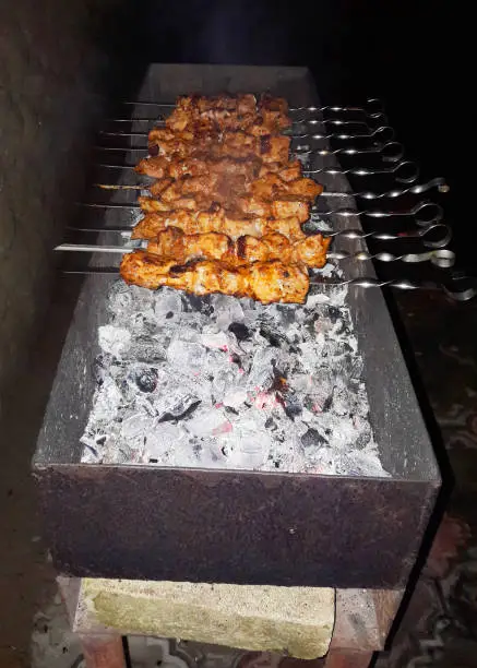 Photo of BBQ meat. Grill outdoors. barbecue grill delicions