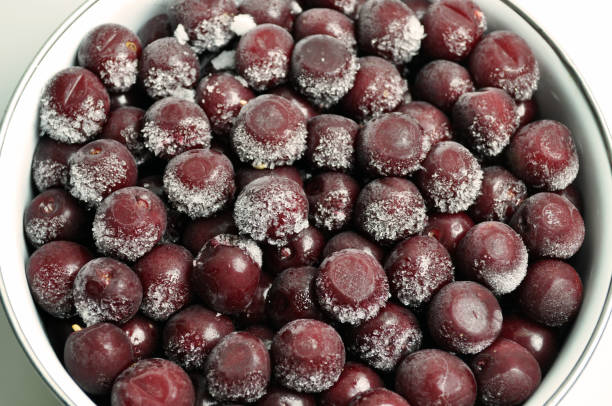 istock Frozen berries covered with hoarfrost on white background 1080922440
