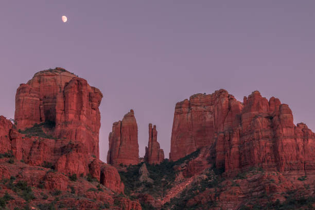 istock Cathedral rocs at Sunset with Moon 1080923528