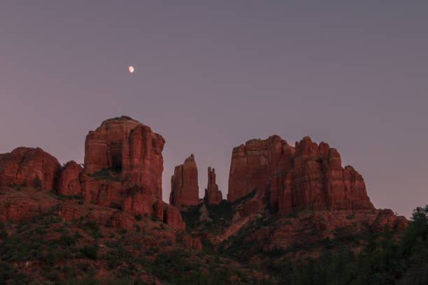 istock Cathedral rocs at Sunset with Moon 1080923602