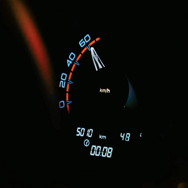 istock Speedometer in the car on the dashboard 1080934674