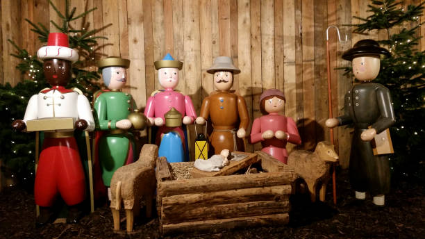 istock Nativity scene at Christmas market 1080936058