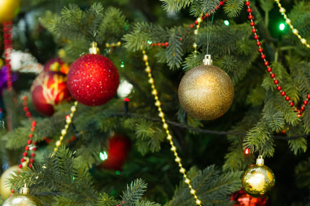 istock Christmas toys hanging on the Christmas tree 1080961352