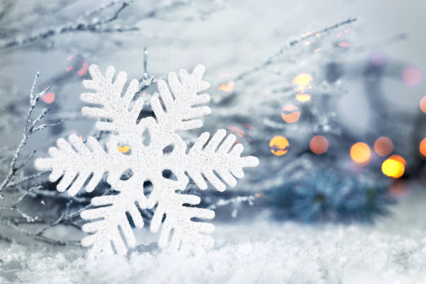 istock Christmas snowflake close up 1080966682