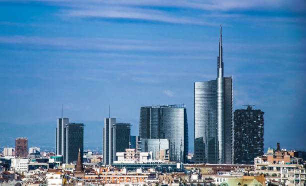 istock Milan, panoramic view from the Duomo, Italy 1080973458
