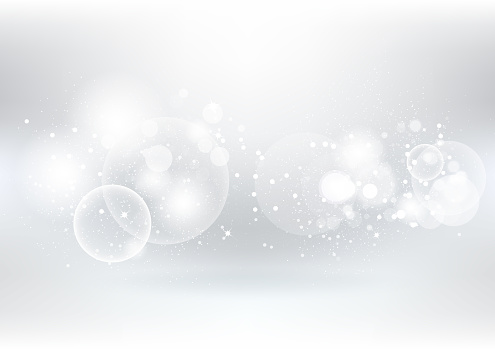 Abstract white background, silver particles scatter and stars scatter sparkle blurry vector illustration