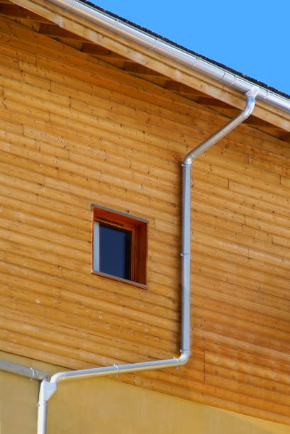 istock Canalization of gutters on a cottage. 1080988640