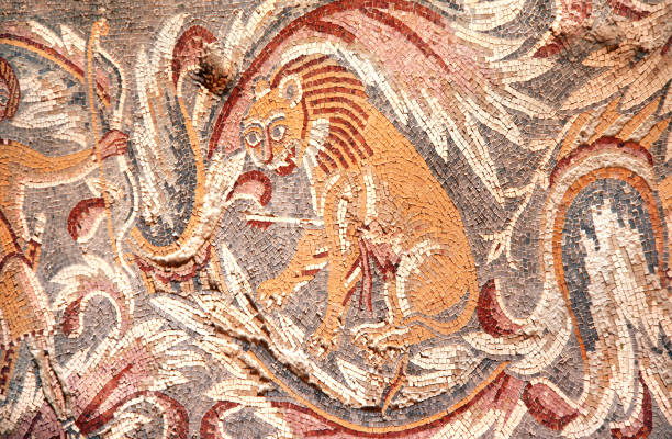 istock Ancient natural stone tile mosaics, Madaba, Jordan 1081005698