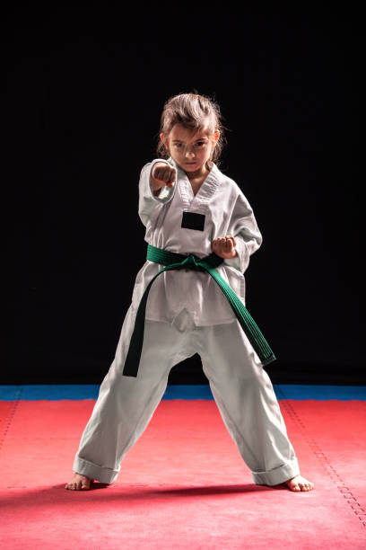istock Girl on martial arts training 1081006480