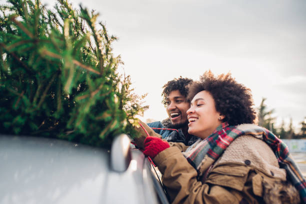 istock Happy couple buying Christmas tree 1081011126