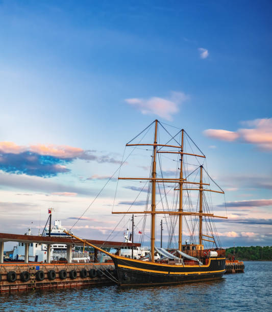 istock Old Town pier with sailing ship in Oslo, Norway 1081018274