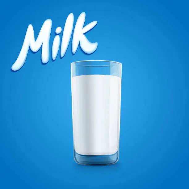 Vector illustration of glass of milk