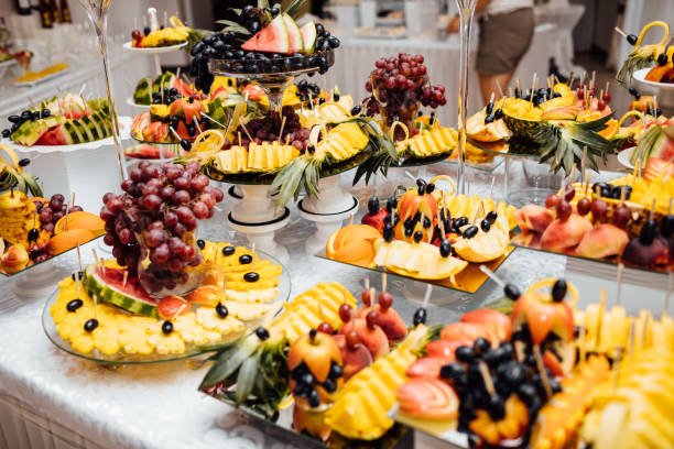istock Luxury wedding catering.  Delicious candy bar at wedding reception. 1081025158