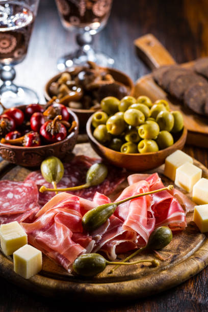istock Serrano ham platter with variation of appetizers 1081052104