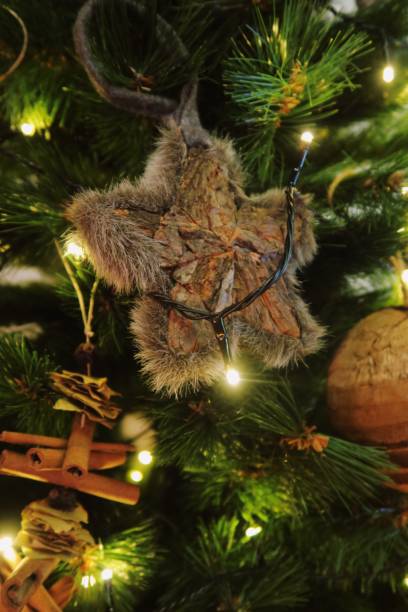 istock Eco natural Christmas ornaments on Christmas tree 1081059228