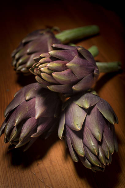 Palermo artichokes on wooden table