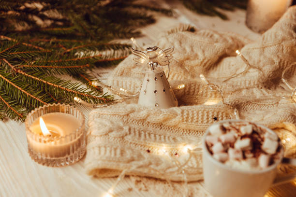 istock Hot chocolate with melted marshmallow Christmas Background Holiday Candy cane Warming Winter Drink Toned image Vintage style 1081082828