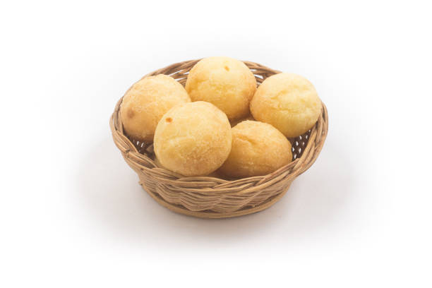 istock Brazilian Minas Cheese Bread in a basket bowl 1081085734